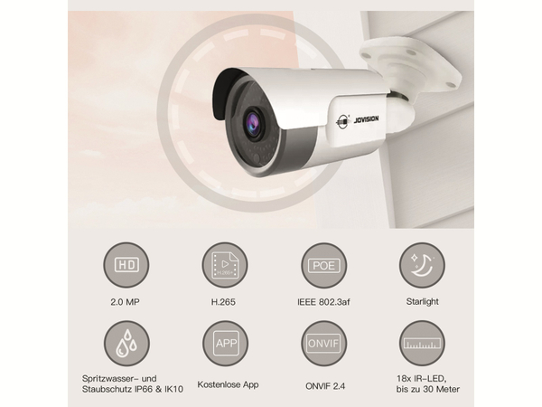 Jovision überwachungskamera CloudSEE IP-BS22, POE, 2 MP, FullHD - Produktbild 8