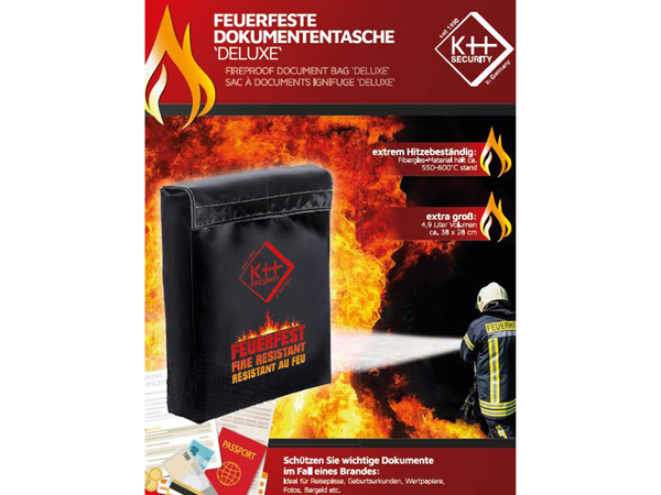 KH-SECURITY Feuerfeste Dokumententasche &quot;Deluxe“ 4,9 l - Produktbild 3