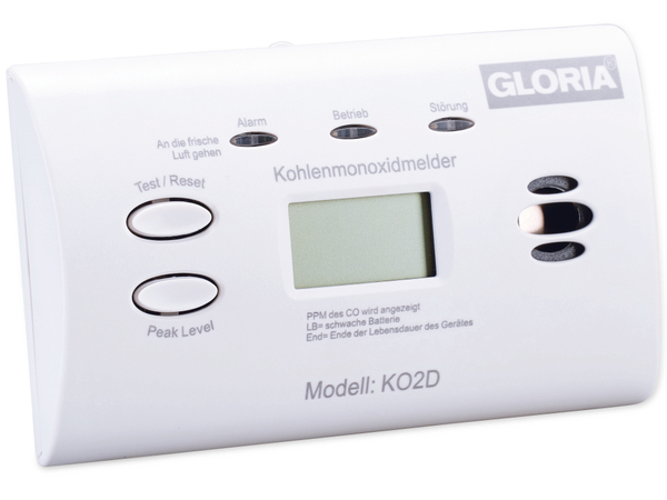 GLORIA Kohlenmonoxid-Melder KO2D, mit Display