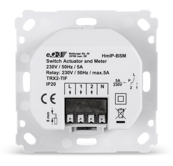 HOMEMATIC IP Smart Home 142720A0 Schalt-Mess-Aktor, 5 A, Unterputz - Produktbild 5
