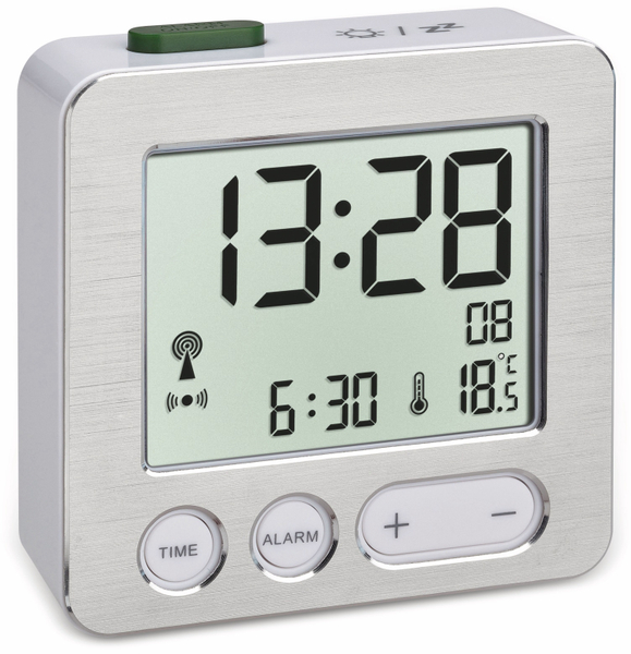 Denver REC-32 Funk Uhr Wecker mit Thermometer weiss Funkuhr Snooze Uhrzeit 