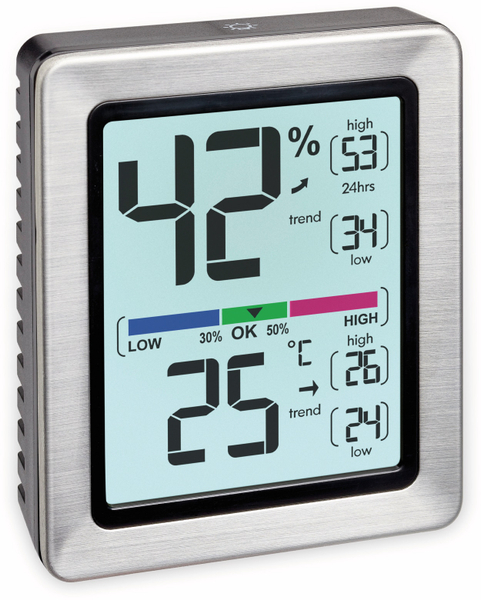 TFA Digitales Thermo-Hygrometer Exacto, 30.5047.54, silber - Produktbild 2