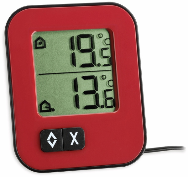 TFA Innen-/Außenthermometer Moxx, 30.1043.05, rot/schwarz
