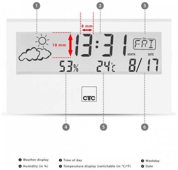 CLATRONIC Wetterstation WSU 7022, weiß - Produktbild 3