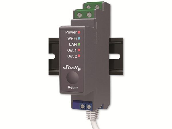 SHELLY WLAN-Schaltaktor Pro 2, 25 A, LAN-Anschluss, Bluetooth