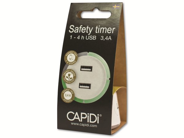Zeitschaltuhr CAPiDi, 1-4 Stunden, USB, LED-Anzeige, grün - Produktbild 4