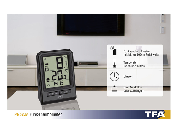 TFA Funk-Thermometer Prisma 30.3063.01 - Produktbild 3