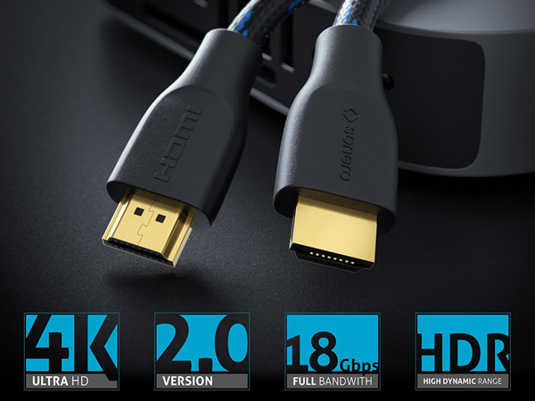 SONERO HDMI-Kabel Premium High Speed mit Ethernet, Nylonmantel, 1 m - Produktbild 3