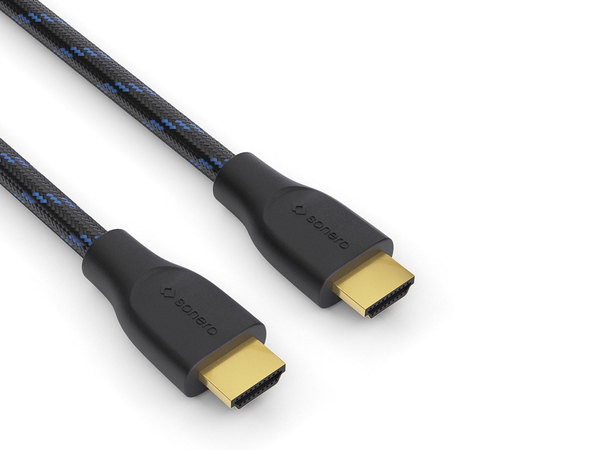 SONERO HDMI-Kabel Premium High Speed mit Ethernet, Nylonmantel, 3 m