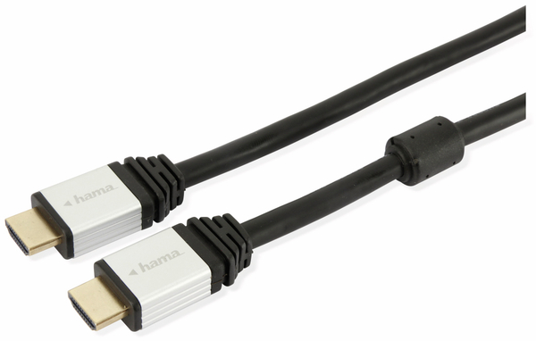 Hama HDMI-Kabel 78413, HIGH SPEED with ETHERNET (A/A), 0,75 m