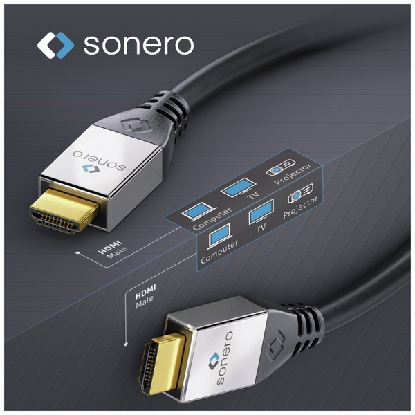 SONERO HDMI Kabel 4K, 15 m, schwarz, aktiv - Produktbild 6