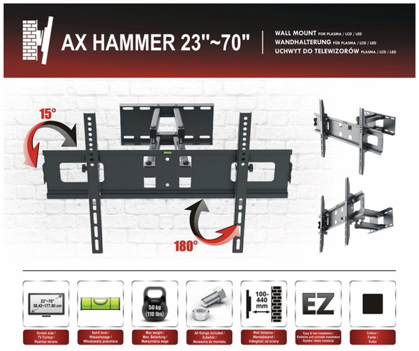 RED OPTICUM TV-Wandhalter AX Hammer - Produktbild 7