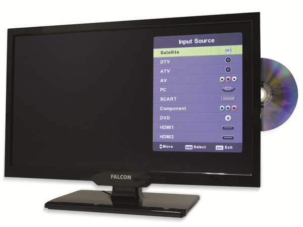 Falcon LED-TV Travel TV, 48 cm (19&quot;), Full HD, EEK: F, mit DVD-Player, EasyFin - Produktbild 5