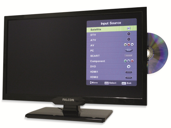 Falcon LED-TV Travel-TV, 56 cm (22&quot;), Full HD, EEK: F, mit DVD-Player, EasyFind - Produktbild 5