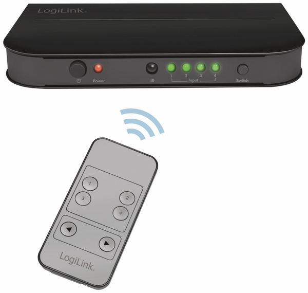 LogiLink HDMI-Switch HD0035, 4-Port, 4K, HDMI 2.0 - Produktbild 2