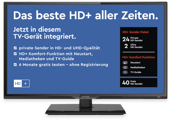 Dyon LED-TV Live 24C, 60 cm (23,6&quot;), Full HD, EEK: A, inkl. HD+