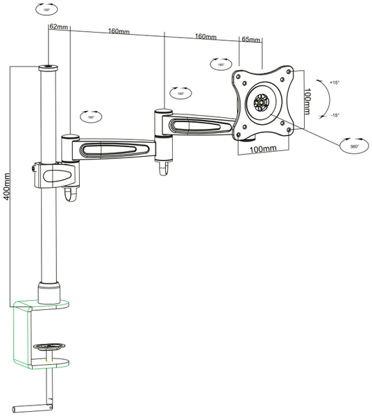 goobay Monitorhalterung Basic FLEX M, Single Scope, 13...32&quot; (33...81 cm) - Produktbild 4
