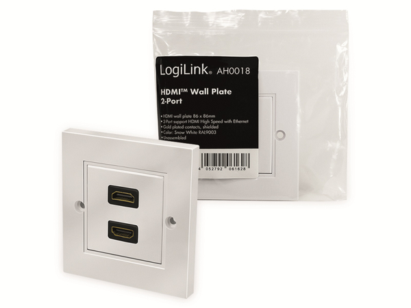 LOGILINK HDMI-Wanddose 2-Port, weiß - Produktbild 7