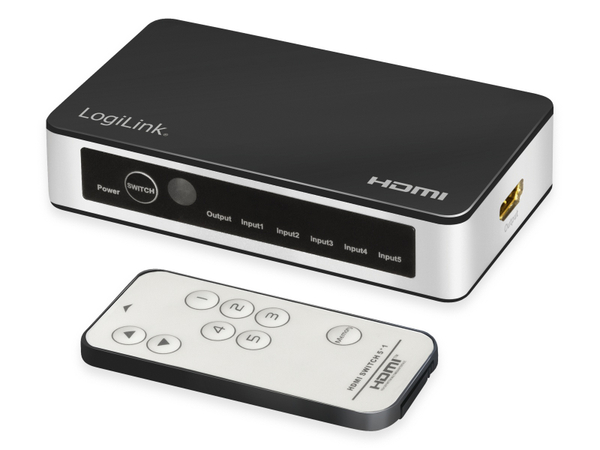LogiLink HDMI-Switch HD0048, 5x1-Port, 4K/60 Hz