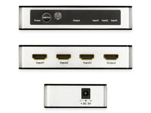 LOGILINK HDMI-Switch HD0044, 3x1-Port, 4K/60 Hz - Produktbild 5