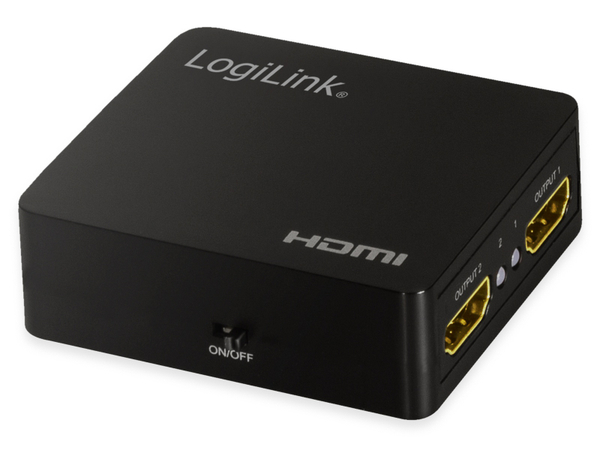 LOGILINK HDMI-Splitter HD0032, 1x2-Port, 4K/60 Hz, Downscaler, klein