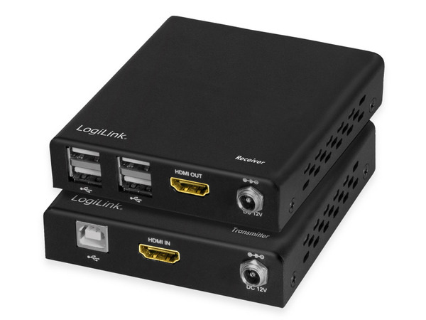 LogiLink HDMI-Extender -Set over IP HD0027, 4x USB-A, 50 m, 1080p/60 Hz