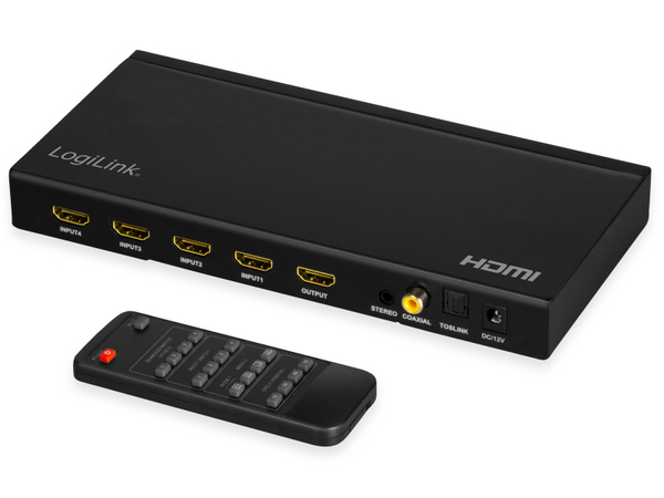 LOGILINK HDMI-Switch HD0052, 4x1-Port, 4K/60 Hz