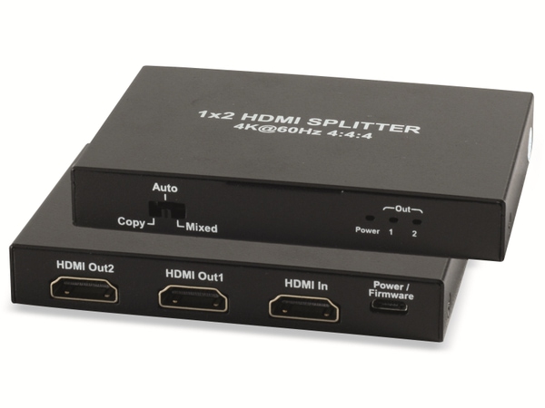 SMART-MULTIMEDIA HDMI-Verteiler 1x2, Metall, 4K60Hz