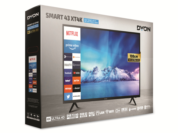 DYON LED-TV Smart 43 XT4K, 108 cm (43&quot;), 4K, EEK G - Produktbild 4