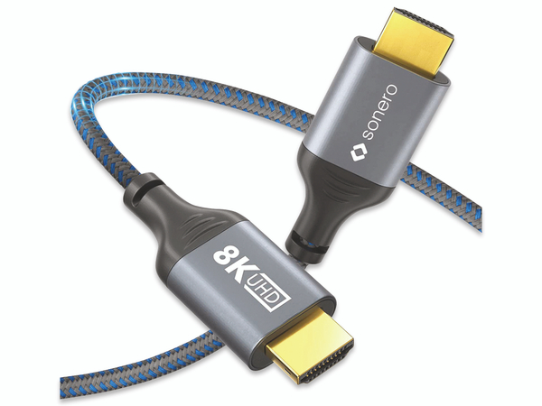 SONERO HDMI-Kabel, 8K60, grau/blau, 1 m - Produktbild 2