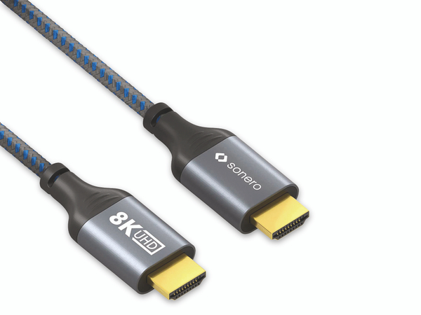 SONERO HDMI-Kabel, 8K60, grau/blau, 1 m - Produktbild 3