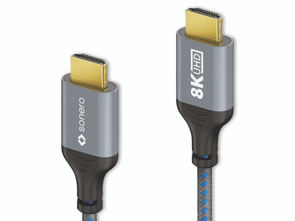 SONERO HDMI-Kabel, 8K60, grau/blau, 1 m - Produktbild 4