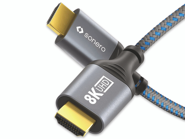 SONERO HDMI-Kabel, 8K60, grau/blau, 3 m
