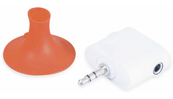 Kopfhörer-Splitter, 3,5 mm, Saugnapf, orange - Produktbild 3