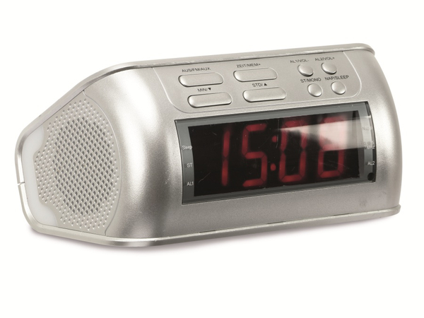 Uhrenradio mit Audio-Eingang, silber, B-Ware