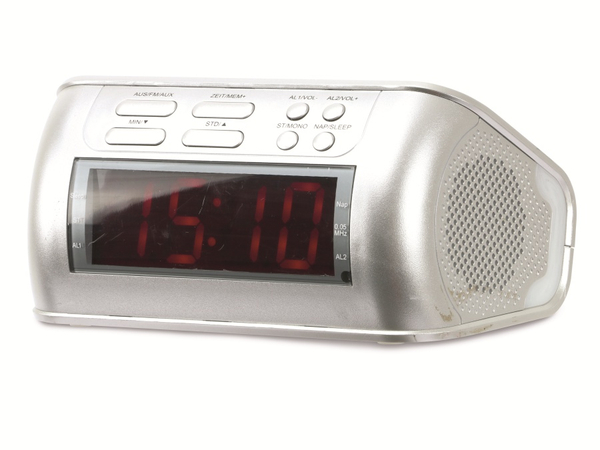 Uhrenradio mit Audio-Eingang, silber, B-Ware - Produktbild 2