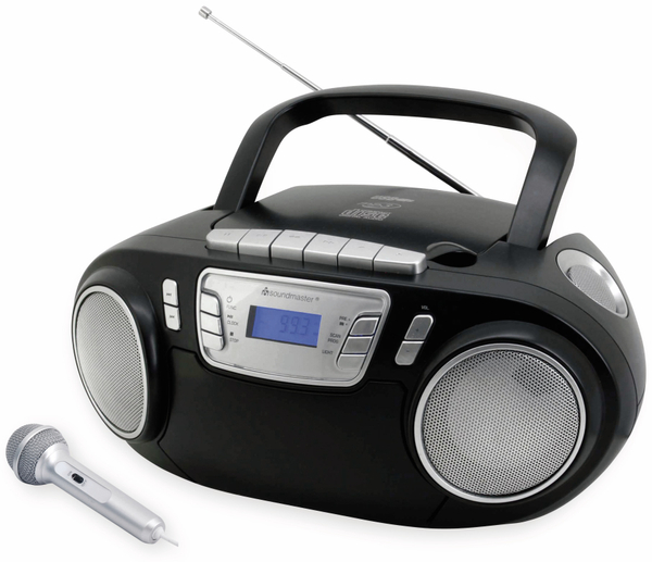 Soundmaster CD-Player SCD5800SW mit Mikrofon, schwarz
