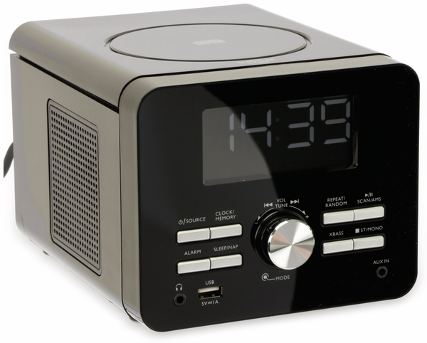 Uhrenradio CDR 274 mit CD-Player, schwarz, B-Ware