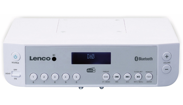 Lenco Küchenunterbauradio KCR-200WH, DAB+, Bluetooth, weiss