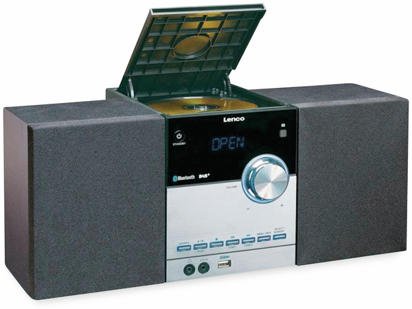 Lenco Stereoanlage MC-150, schwarz, DAB+, Bluetooth, CD, USB - Produktbild 3