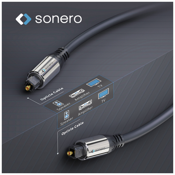 SONERO Lichtleiter-Kabel, 1 m, schwarz - Produktbild 4