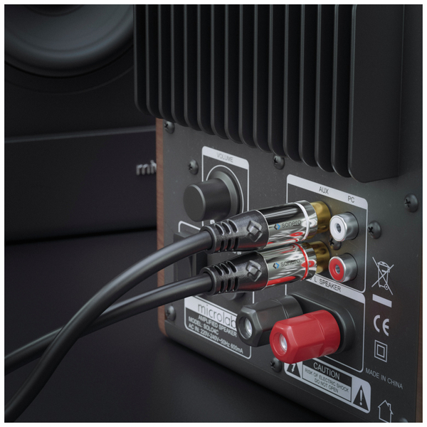 SONERO Audioadapter 0,20 m, 2x Cinchstecker auf Cinchbuchse - Produktbild 3