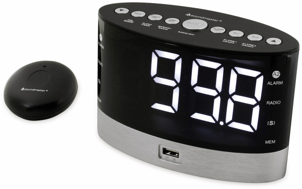 Soundmaster Radiowecker UR580SW, Alarmuhr für Hörgeschädigte, schwarz - Produktbild 4