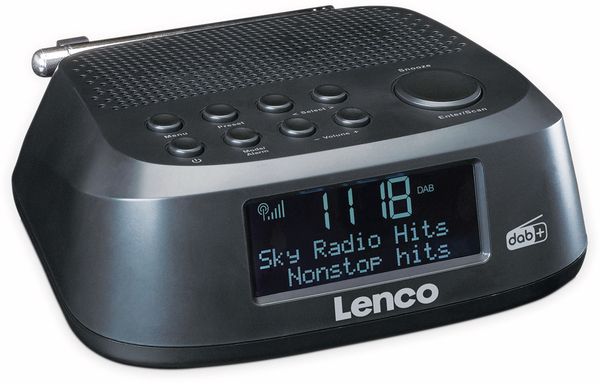 LENCO DAB+/FM Uhrenradio CR-605BK, schwarz