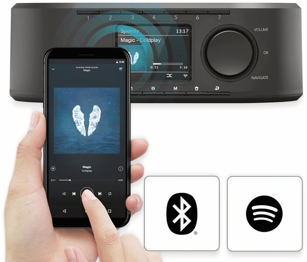 Hama Küchenunterbauradio DIR355BT, DAB+, Internetradio, Bluetooth, schwarz - Produktbild 3