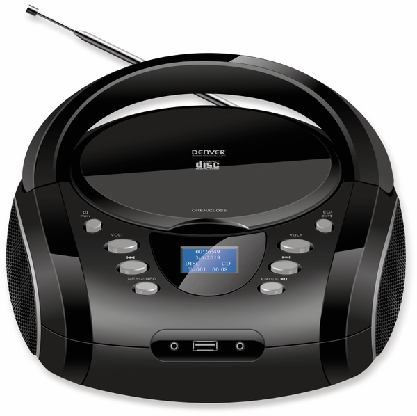 DENVER CD-Player TDB-10, DAB+/FM, Radio, USB, schwarz