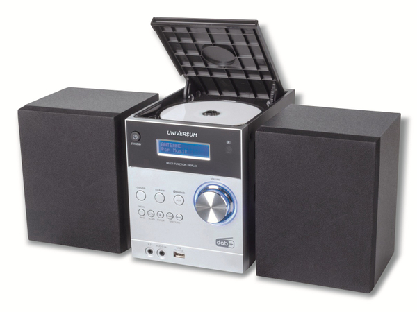 Universum Stereoanlage MS 300-21, CD, DAB+ Radio, Bluetooth, USB, silber - Produktbild 2