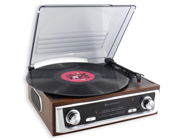 SOUNDMASTER Plattenspieler PL196H, UKW Radio, integrierte Lautsprecher - Produktbild 3