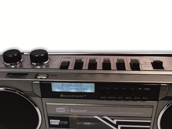 SOUNDMASTER Radiokassettenrekorder SRR70TI, DAB+, Retro-Design, Stereo - Produktbild 4