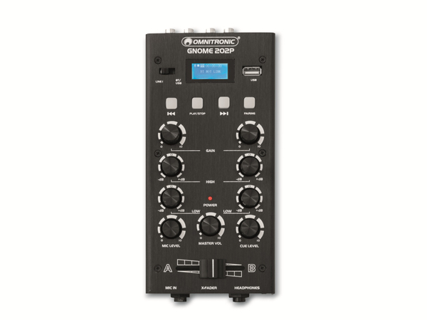 OMNITRONIC 2-Kanal-DJ-Mini-Mixer GNOME-202P, Bluetooth
